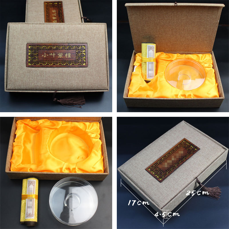 Caja de regalo de sándalo de hoja pequeña