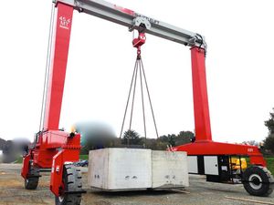 Height Adjustable Electric Hydraulic Portable Rubber Tire Gantry Crane With Remote Control and 360 Degree Rotation
