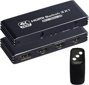 Soporte 4K120Hz 1080P240Hz 3D HDR HDMI 2,1 HDCP 2,3 HDMI Switch 3 en 1 Out HDMI Switcher 3x1 con control remoto IR - Product Image 1