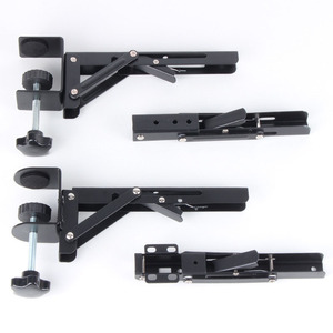 DIY Iron Folding Bracket <strong>Functional</strong> Hardware <strong>Computer</strong> Keyboard Tray Clamp Wood Panel Undermount Base Stand Arm Rest Desk - Product Image 6