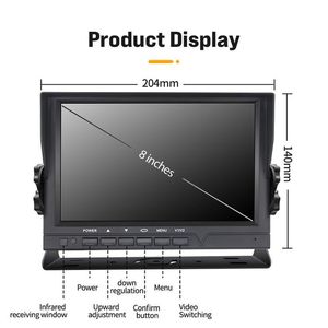 <strong>Reverse</strong> Camera <strong>System</strong> Display Kit 8-Inch High-Definition Car Monitor Tft <strong>Lcd</strong> Rearview Closed-Circuit Television Camera <strong>System</strong> - Product Image 6