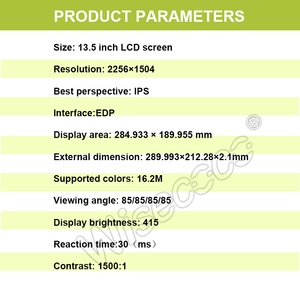 Wisecoco 13.5 pollici ad alta risoluzione 2256*1504 ad alto contrasto interfaccia EDP modulo Lcd Display per Smart Appliance - Product Image 5