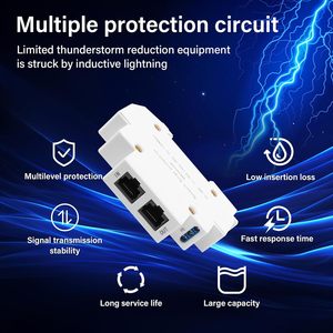 100Mbps POE Surge protettore DIN-Rail Ethernet 1-2-3-6 interruttore Router per telecamere di sorveglianza dispositivi di rete 100% sicuro - Product Image 6