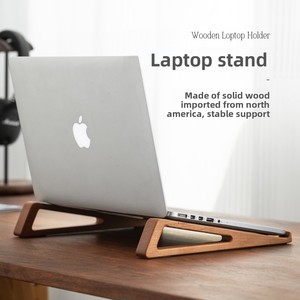 Современная двухъярусная подставка для ноутбука из массива дерева черного ореха офисная и стабильная подставка для монитора устойчивая простая установка - Product Image 5