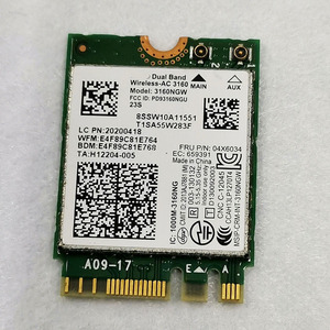 Băng tần kép không dây-ac Wifi thẻ 3160ac 3160ngw M.2 2230 NGFF 802.11 A/B/G/N + A/C 2x2 Wifi Adapter 433 Mbps + BT4.0 - Product Image 1