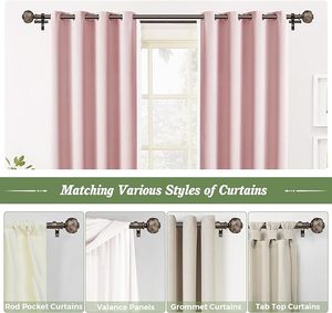 Hot bán có thể điều chỉnh thanh rèm bán buôn sản xuất kim loại thanh rèm - Product Image 6