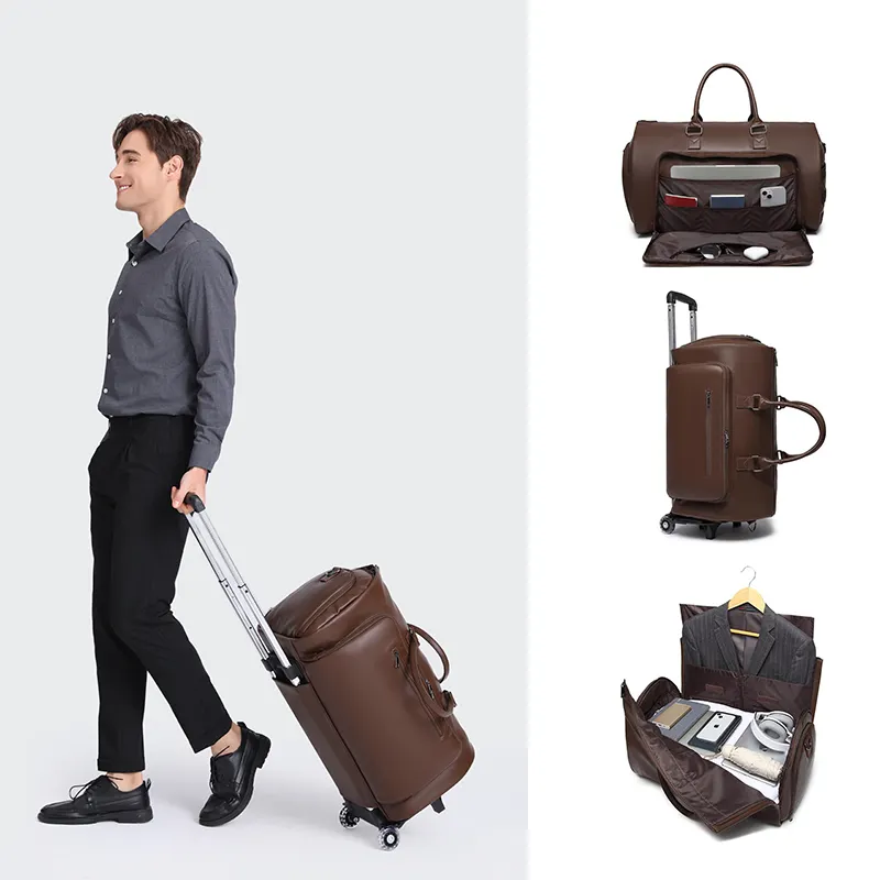 Mới cao cấp du lịch lớn Duffel túi phù hợp với túi du lịch du lịch chuyển đổi mang theo trên túi may mặc với bánh xe