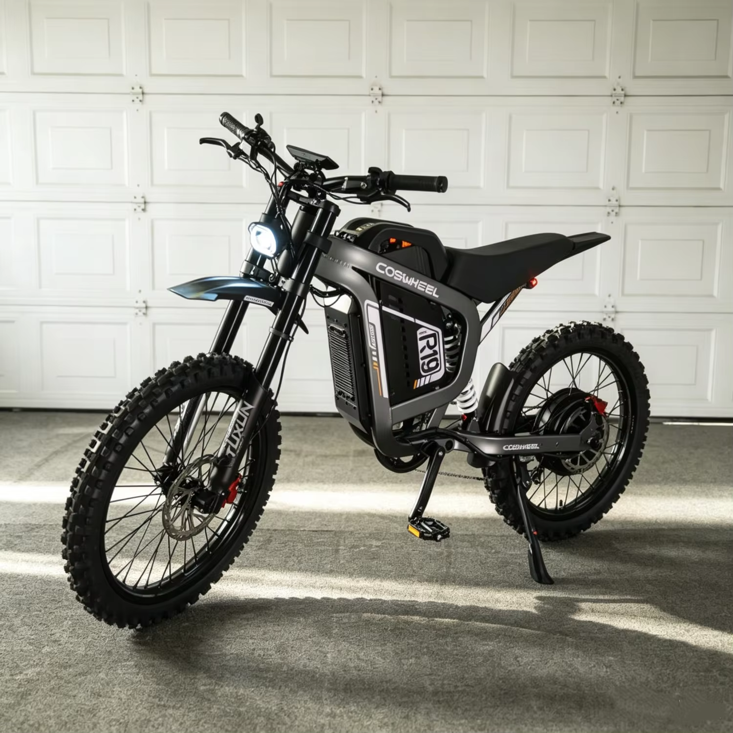 Clasificada 72V 3000W, Potencia Máxima 9000W, Moto Eléctrica de Cross Gris