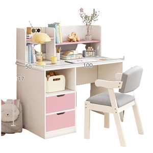 Mesa de estantería nórdica y combinación de Silla, mesa de ordenador para estudiantes en casa, mesa de estudio para dormitorio infantil - Product Image 1