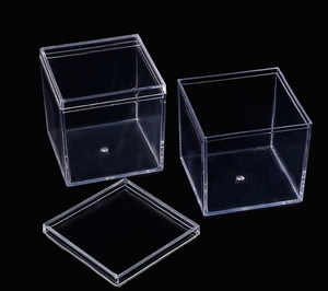 Contenedores de almacenamiento transparentes personalizados, cubos cuadrados, pequeña caja con bisagras de plexiglás - Product Image 6