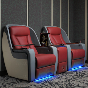 Eersteklas Moderne Gebogen Lederen Home Theater Sofa Stoel Multifunctionele Elektrische Combinatie Voor Hotel Audio-Visuele Kamer Visueel - Product Image 6