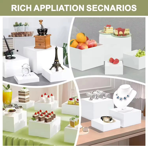 Acrylic hiển thị thực phẩm đứng Khối lập phương Acrylic ngọt ngào hiển thị đứng Acrylic trắng Acrylic 5 mặt hộp hiển thị trung tâm hiển thị Acrylic đứng - Product Image 4