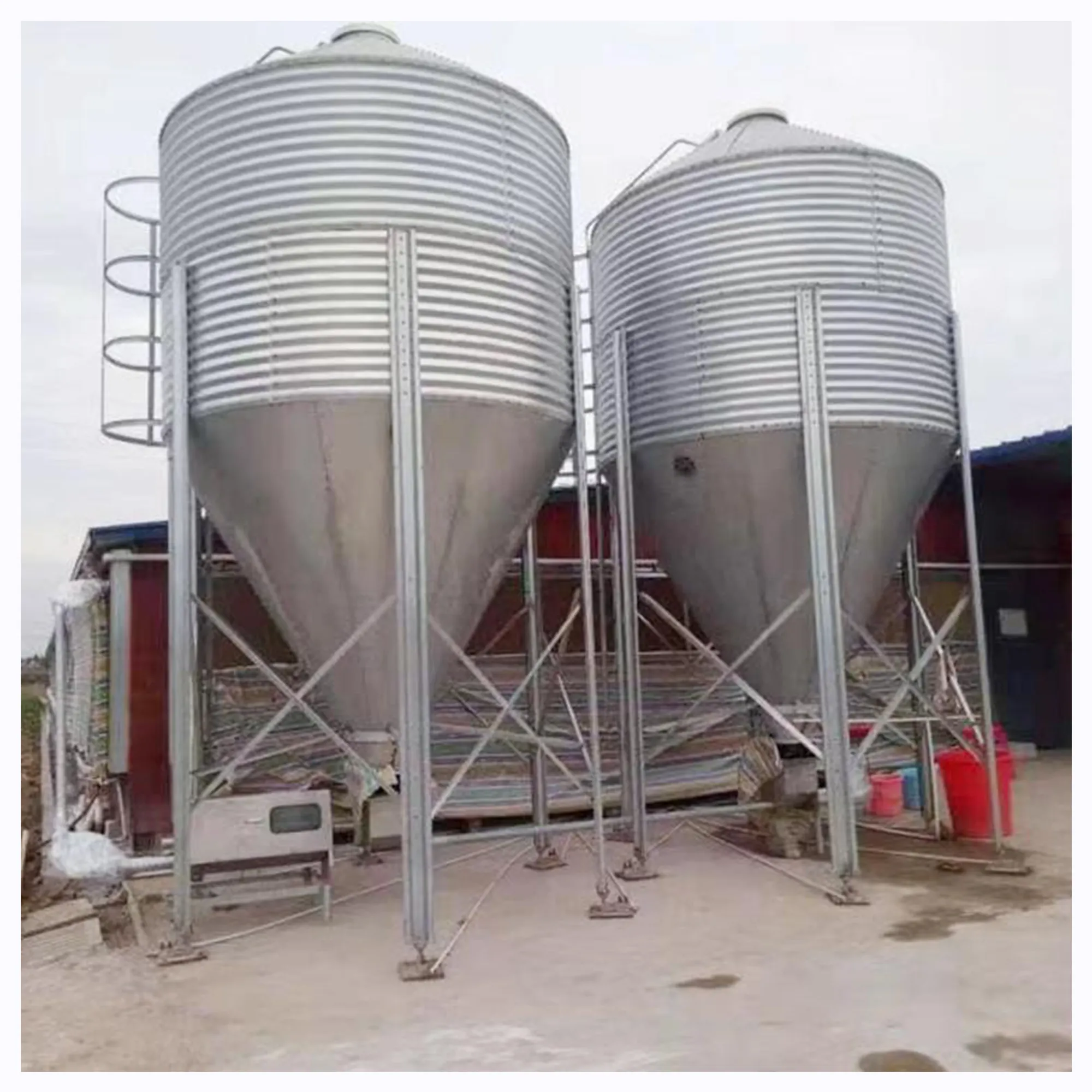 Silo de almacenamiento agrícola para alimentación de pollo, Silo de 20 toneladas para granja avícola