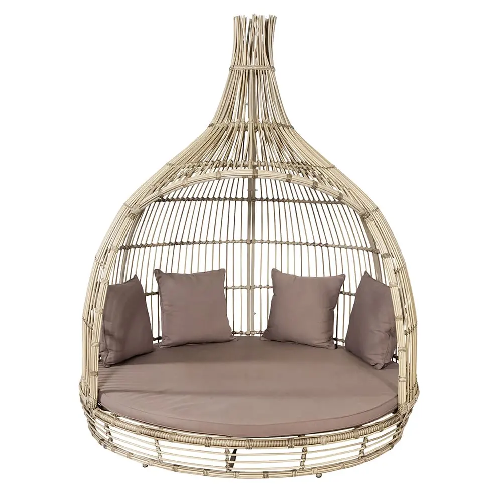 Telaio Daybed PE vimini Rattan Lounge lettino prendisole in alluminio metallo moderno con baldacchino piscina mobili da esterno Artie tutti 100 pz