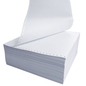 Papel de computadora NCR sin carbón blanco continuo de 1 capa de bajo precio con múltiples especificaciones de imagen azul para imprimir
