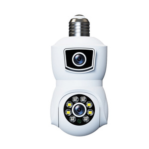 V380 4MP หลอดไฟเลนส์คู่กล้องรักษาความปลอดภัยสีเต็มรูปแบบภาพพาโนรามา355องศาสำหรับการตรวจจับของมนุษย์กล้องอินเทอร์คอมแบบคู่ - Product Image 1