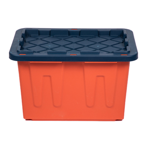 Caja de almacenamiento de plástico de 23 galones con tapas Contenedor de almacenamiento duradero de alta resistencia Contenedores de almacenamiento de plástico anidados y apilados - Product Image 5