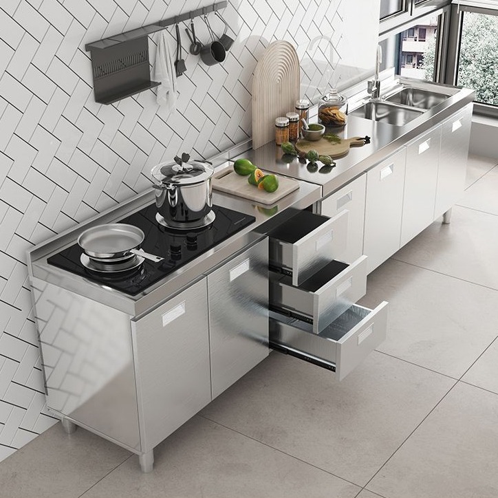304 stainless steel-thickened-120cm three-door flat model