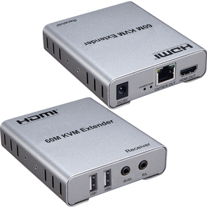 Extensor HDMI KVM sobre cable Ethernet Cat5/6 Interruptor HDMI Extensor HDMI USB con puerto de ratón y teclado hasta 60m - Product Image 2