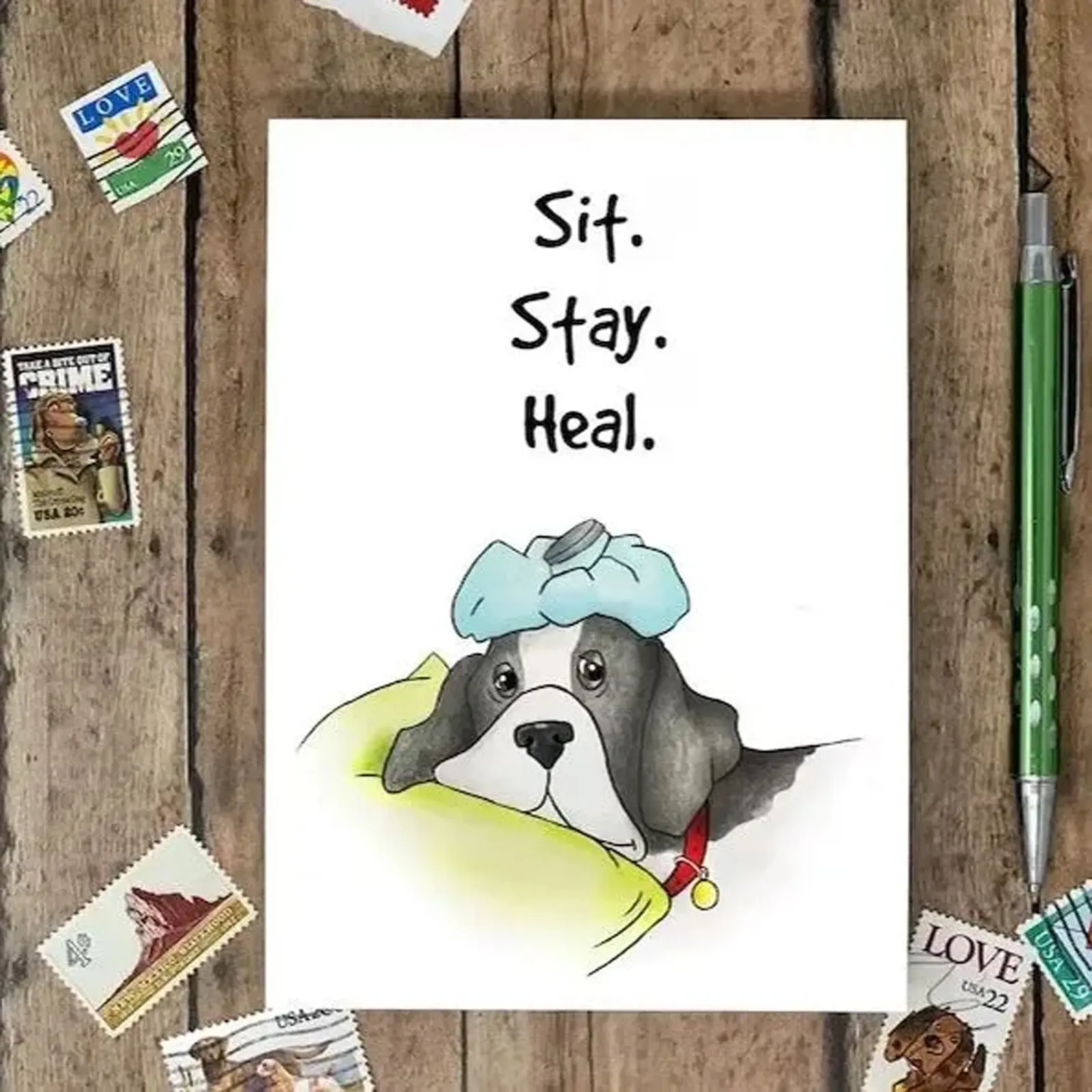 Funny Recovery Card for Him Her Humorous Get Well Soon Card for Friends Well at Least You Don't Have to Wear a Cone Card