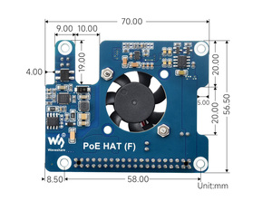 Power Over Ethernet HAT (F) para Raspberry Pi 5 / CM 5 de alta potencia con disipador de calor de metal, admite estándar de red 802. 3AF/AT - Product Image 6