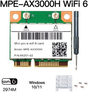 MPE-AX3000H 3000Mbps 802.11 AX双频BT5.0 AX210HMW迷你<span class=keywords><strong>PCI</strong></span>-E适配器WiFi 6网卡AX210