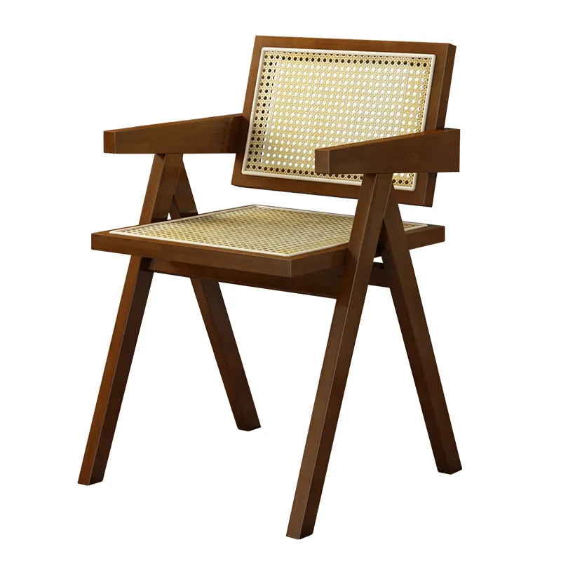 야외 레스토랑 쌓을 수있는 프랑스 비스트로 웨딩 단단한 나무 안락 의자 등나무 정원 지팡이 비치 의자
