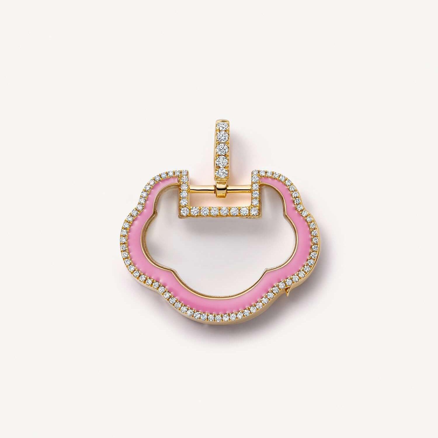 Boîte en verre rose en forme de cadenas