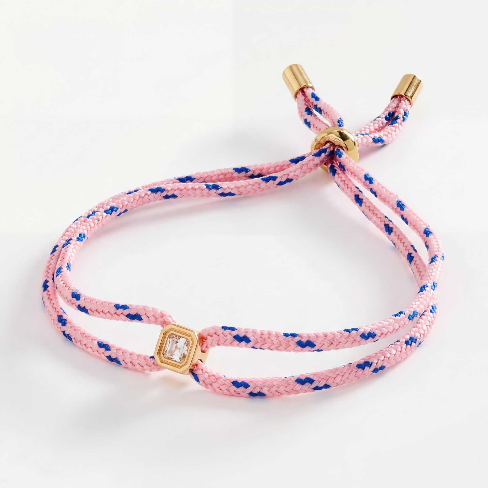 Pink square diamond bracelet