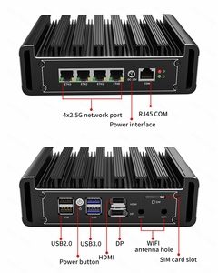 4x I225 2,5G LAN Computadora industrial sin ventilador N5000 J4125 J5040 Mini PC PfSense Servidor de red Firewall router mini pc - Product Image 2