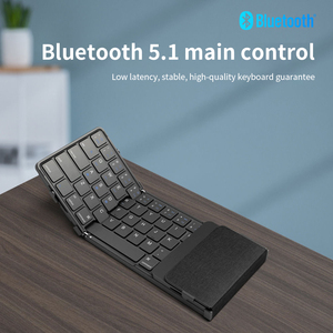 Teclas sin sonido plegables triples portátiles teclados inalámbricos Bluetooth con cubierta trasera de cuero para ordenador portátil teléfono - Product Image 3