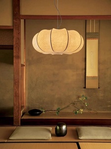 Geleneksel el işi özel japon tarzı ipek kolye lamba el yapımı tavan ışık çay evi veya restoran için - Product Image 4