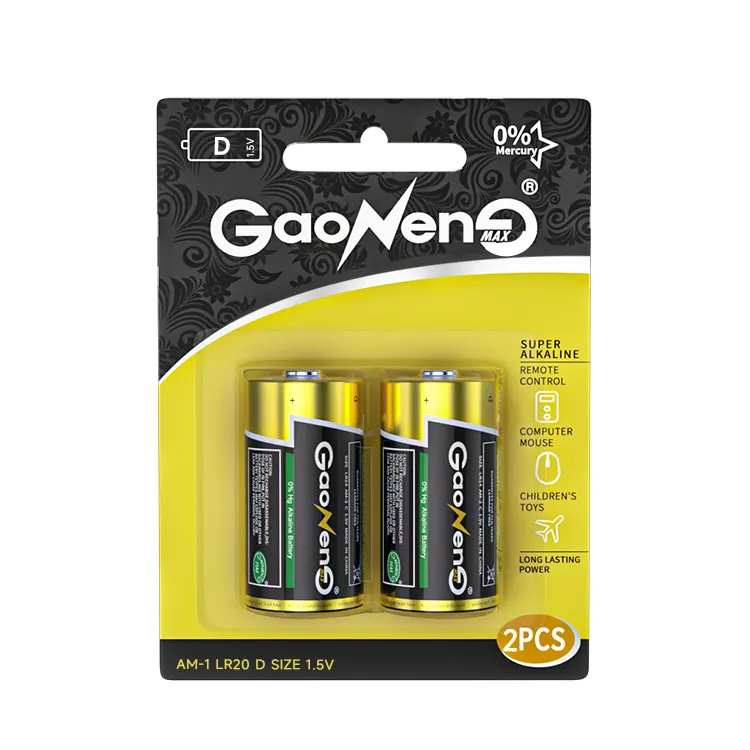 Gaonengmax Wholesale 1.5v D Size Dry Cell lr20 am1 Alkaline Battery for Flashlight D Lr20 Am1 1.5v Alkaline Battery