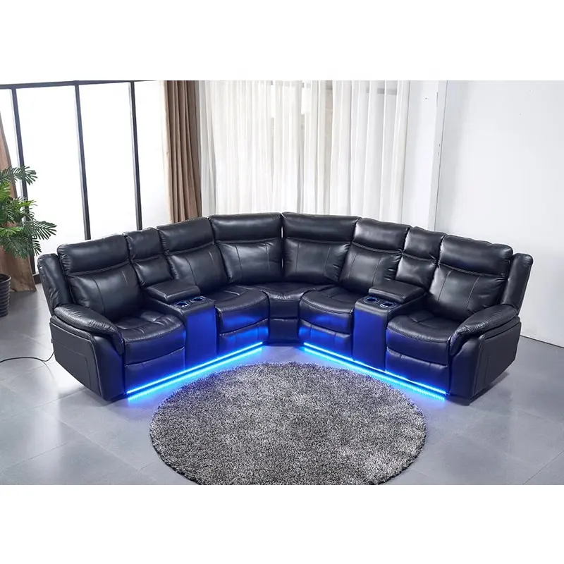 Frank furniture best selling model air leather fabric set modern sense customized electric recliner sofa