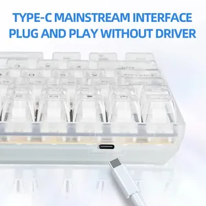 Barato K10 RGB retroiluminado claro teclado para juegos luz blanca teclado de computadora personalizado transparente con cable tipo C Teclado mecánico - Product Image 5