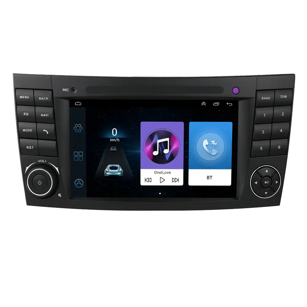 Android 11 dört çekirdekli 7 inç araba radyo çalar Mercedes Benz e-class için W211 ile araba Gps navigasyon direksiyon kontrolü
