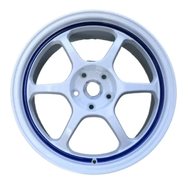 Flow Forming-llanta de rueda de aleación para coche de pasajeros ADVAN RG1, revestimiento blanco con Línea Azul, 18x8,5/18x9,5 pulgadas, 5x11 4,3