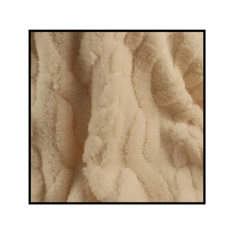 Toptan çift taraflı jakarlı sherpa polar giysi kumaşı