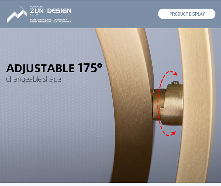 ZUN Design Brass Circle Modern Style LED Chandelier brass globe pendant Light Fixture For Hotel