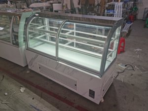 RTK Transparente Curvo Vidro Bolo Display Gabinete Refrigerador Padaria Pastelaria Stand para Exibir Frigorífico
