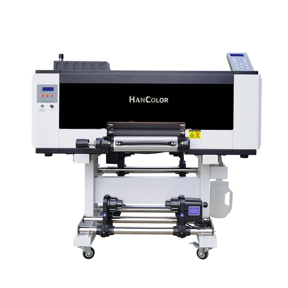 हैन्कोलर 30 सेमी Uvdtf 3 हेड xp600 f1080 क्रिस्टल लेबल स्टिकर एक बी फिम इंकजेट प्रिंटर वार्निश प्रिंटर प्रिंटिंग मशीन