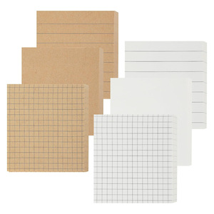 Simple Kraft Paper <strong>Notes</strong> White Notepad 3*3in Student Message Stickers Grid Horizontal <strong>Line</strong> Notepad