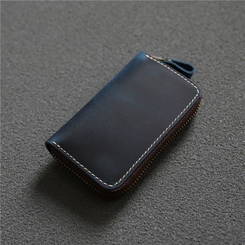 Cuir de vachette pleine fleur bleu crazy horse