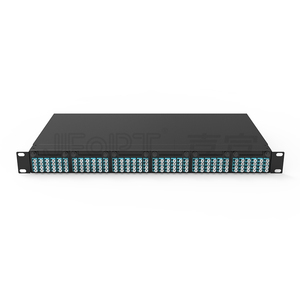 满载1U 144芯光纤配线架与MM OM3兼容，带6个MPO盒式磁带 - Product Image 2