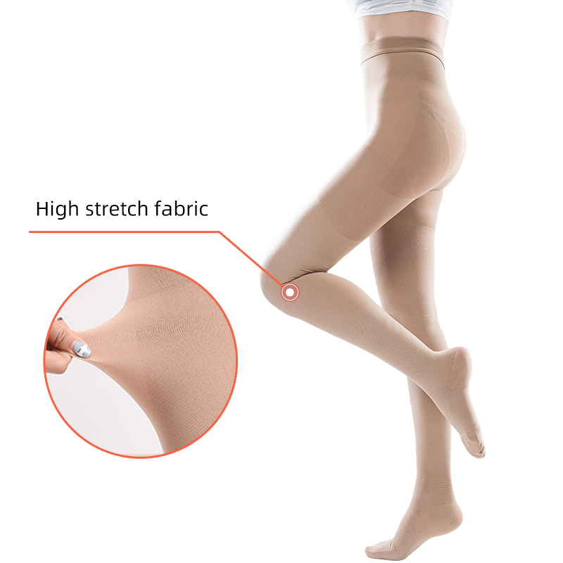 Beige Pantyhose Closed toe 10-20mmhg