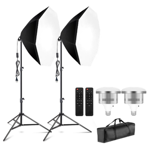 2オクタゴンSoftboxスタジオライトキット70cm LEDランプ85w-150w電球写真スタジオ照明用 - Product Image 1