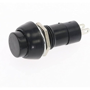 12mm 2 PIN momentaneo auto-Reset nero tondo interruttore a pulsante in plastica in acciaio inox IP67 1A/3A Max corrente funzione on off - Product Image 1