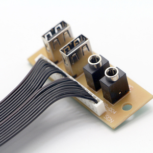 Audio Mic Entrada Salida Dual USB PC Computadora Caja Panel frontal Placa base Cable - Product Image 5