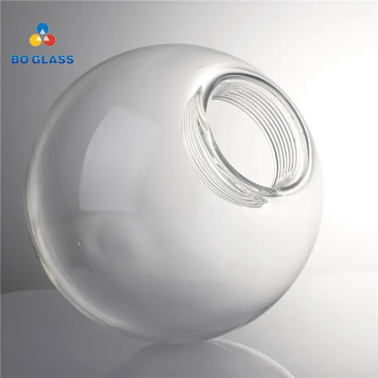 Custom made g9 screw e27 thread glass globe borosilicate clear frosted lamp glass shade for pendant light shade