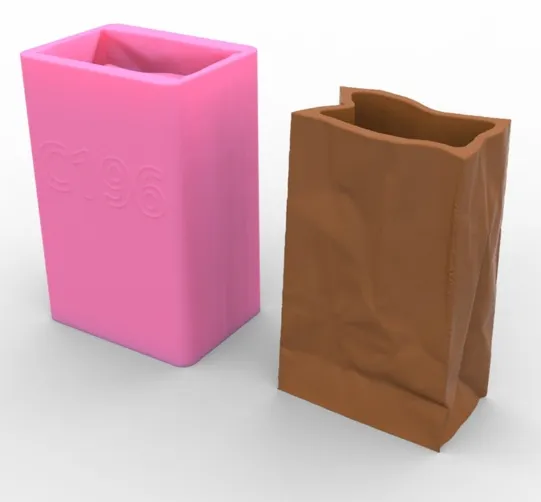 Saco de papel 3D DIY em forma de bolso para vasos de flores suculentas, molde de silicone para vasos de concreto, vasos de concreto, suporte para canetas e velas, molde de epóxi